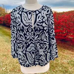 Joan Rivers Elegant Black and Silver Women's Sequin Jacket